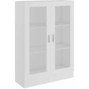 Armoire à vitrine,Meuble de Rangement Blanc 82,5x30,5x115