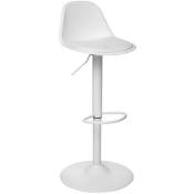 Atmosphera - Chaise de bar ajustable Aiko blanc créateur d'intérieur - Blanc