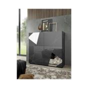 Azura Home Design - Buffet haut vittoria gris anthracite laqué 121x111x42 cm