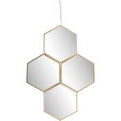 Brio - Miroir hexagones en métal 30x45 cm - Doré