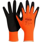 Cerva - gants de précision nylon/latex orange-noir