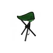 Chaise de camping triangulaire pliable pour la pêche et le camping, de couleur verte.