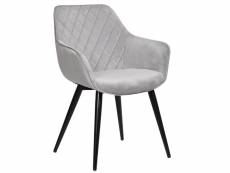 Chaise de salle à manger gris-chaise de salon/cuisine-velours+métal-45x41 cm
