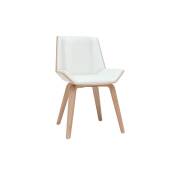 Chaise design blanc et bois clair melkior - Bois clair