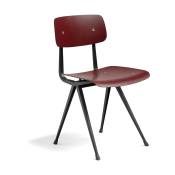 Chaise en bois de chêne rouge brick et acier noir