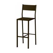 Chaise haute en acier mat bronze 110 cm Take - Matière