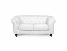 Chesterfield - canapé chesterfield 2 places blanc