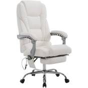 CLP - Chaise massive avec roues et rembourrage épais idéal pour le bureau diverses couleurs colore : Blanc