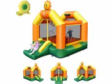 Costway château gonflable soleil avec 3 aires de jeux pour 1-3 enfants de 3 à 10 ans, jeux plein air avec toboggan et trampoline, tissu oxford, charge