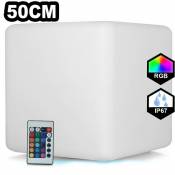 Cube LED Lumineux Multicolore 50CM Rechargeable Sans