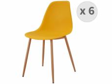 Ester - chaise scandinave curry pieds métal bois (x6)
