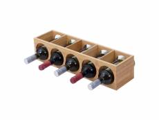Étagère à vin hwc-b89, porte-bouteilles, bambou, 53x14x13cm - 1 pièce