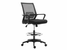 Fauteuil de bureau chaise de bureau assise haute réglable dim. 64l x 59l x 104-124h cm pivotant 360° maille respirante noir