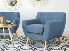 Fauteuil en tissu - fauteuil tapissé bleu motala 26719