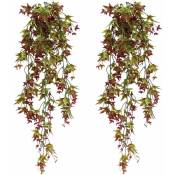 Groofoo - 2 pièces plantes artificielles,27,8 pouces feuilles d'érable artificielles plantes suspendues artificielles,simulation plante vigne
