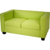 HHG - Canapé / sofa Lille, 2 places simili-cuir, vert clair - green