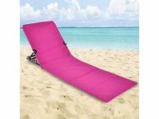 Hi chaise tapis de plage pliable pvc rose 423981