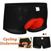 Hommes 3D éponge Rembourrée Vélo Vélo Vélo Shorts Sous-Vêtements Pantalons Doux Cadeaux (orange, 3XL)