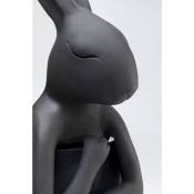 Lampe Animal lapin noire 68cm argenté Kare Design