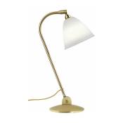 Lampe de table en laiton blanche base dorée 48 cm