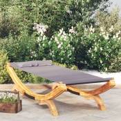 Lit de repos extérieur - Fauteuil Relax pour Jardin Balcon Camping 100x188,5x44 cm Bois courbé Anthracite -44530