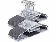 Lot de 20 cintres en plastique bandes antiglisse crochet pivotant à 360° pour vestes chemises écharpes longueur 41 5 cm gris helloshop26 12_0000078