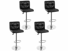 Lot de 4 chaises de bar , tabourets de bar hombuy motif triangulaire noir
