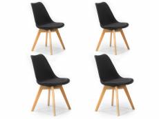 Lot de 4 chaises klara noir tapissées en cuir synthétique