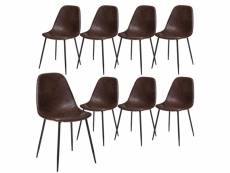 Lot de 8 chaises vladi effet cuir marron atmosphera 157054Ax8