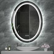 Luvodi - Miroir Salle de Bain led Ovale avec Éclairage