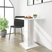 Maisonchic - Table de bistro Table de jardin Table de bar Blanc brillant 60x60x75 cm Aggloméré 42883