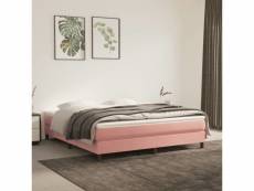 Matelas de lit relaxant à ressorts ensachés rose 160x200x20 cm velours