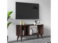 Meuble tv de salon avec compartiments, 90 x 30 x 49 cm, couleur noyer et anthracite 8052773562737