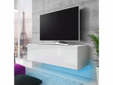 Meuble tv - SKYLARA - blanc mat / blanc brillant -