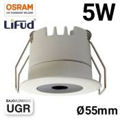 Mini spot LED encastrable 5W faible UGR 55x43,1mm -