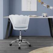 Ml-design - Chaise de Bureau en Velours, Bleu Clair,