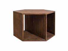 Mobili rebecca table de salon basse hexagonale bois marron 41x60x60
