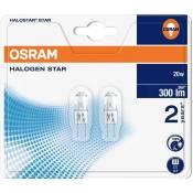 OSRAM Ampoule halogène CEE: G (A - G) G4 33 mm 12 V 20 W blanc chaud culot à ergots à intensité variable 2 pc(s) S45598