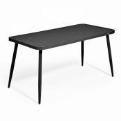Oviala - Table de jardin rectangulaire en aluminium noir - Noir