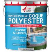 Peinture Piscine Coque Polyester - Peinture hydrofuge / imperméabilisante piscine et bassin - 20 kg (jusqu'à 65m² en 2 couches) Gris Clair Piscine