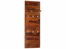 Portemanteau meuble d'entrée étagère en bois solide de sesham 118x40 cm dec024205
