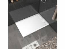 Receveur en acrylique blanc 80x120x4 cm + grilles linéaires chrome et blanche - whiteness ii