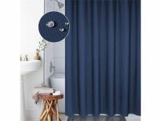 Rideau de douche étanche résistant anti-moisissure polyester déperlant 150x180 cm bleu