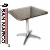 San Marco - Table de bar carrée en aluminium semi-brillant