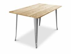 Table à manger rectangulaire - design industriel - bois - troy acier