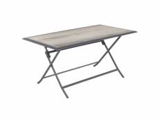 Table aluminium azua 6 places gris smoke hespéride - graphite