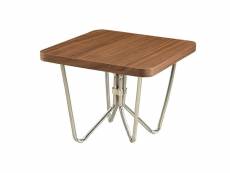 Table basse bois carrée 100cm lilo - noyer - marron
