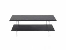 Table basse rectangulaire 2 plateaux en bois black
