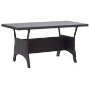 Table de jardin Noir 120x70x66 cm Résine tressée - Noir