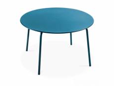 Table de jardin ronde en acier bleu pacific - palavas